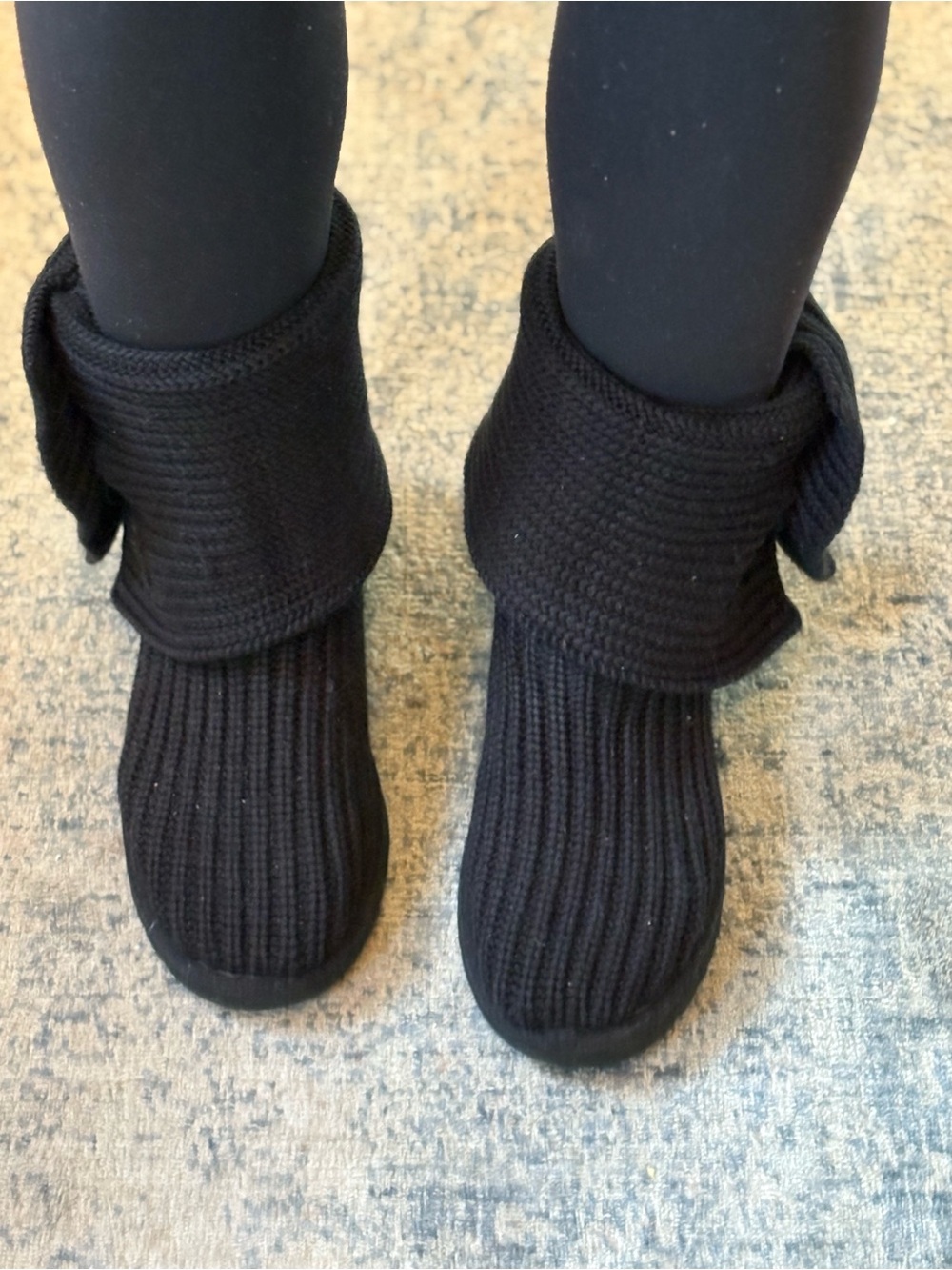 Classic Woman’s Knit Fold Over, Black UGG Boots